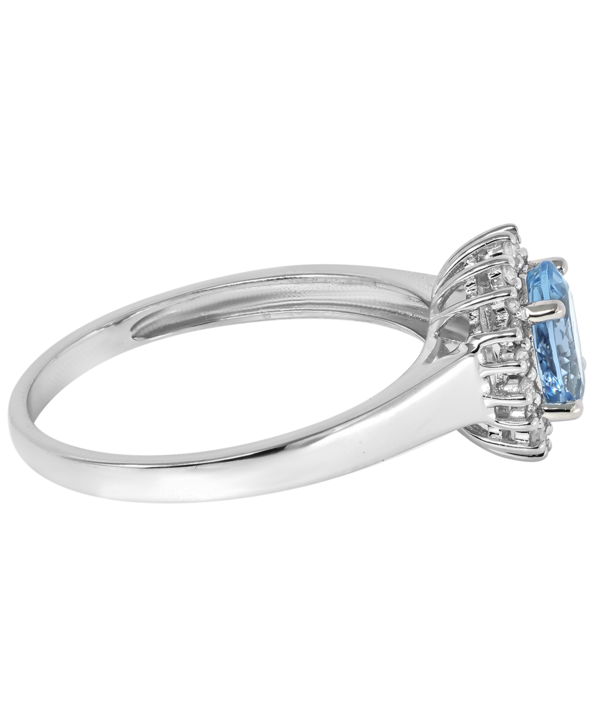 Macy's Aquamarine (5/8 ct. t.w.) & Diamond (1/8 ct. t.w.) Ring in 14k White Gold