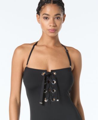 Michael Kors Women's Lace-Up One-Piece Swimsuit