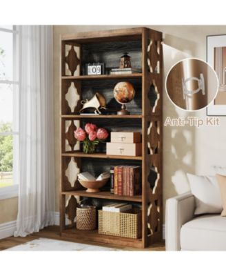 70" Tall 6-Tier Freestanding Bookshelf with Open Storage Shelves