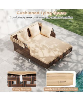 Patio Chaise Lounge Chair with 6-Level Adjustable Backrest