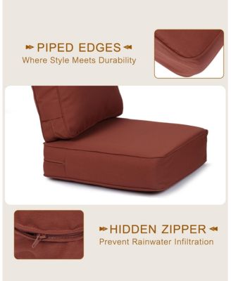 Outdoor Patio Chair Cushions Set, Sunbrella Fabric Weather-Resistant Outdoor Cushion with Individual Pocket Springs, Set of 2