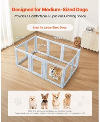 Dog Whelping Box, 76 x 49 x 30 in Plastic Whelping Pen for Large Dogs, Waterproof w/ Clear Windows, Door Lock, Easy-Clean Indoor Birth Kit