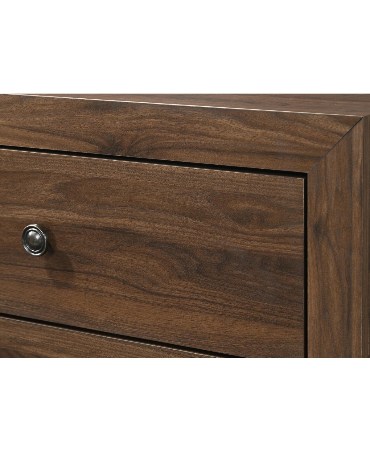 Rainsken Modern Storage Nightstands for Bedroom, Wood Side Bed Table with 2 Drawers and Metal Handles for Apartment