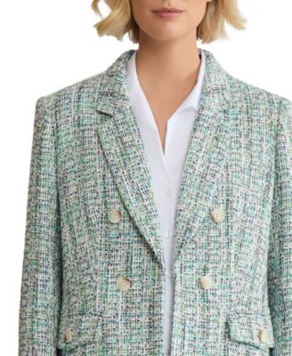 Women's Faux Double Breasted Tweed Jacket