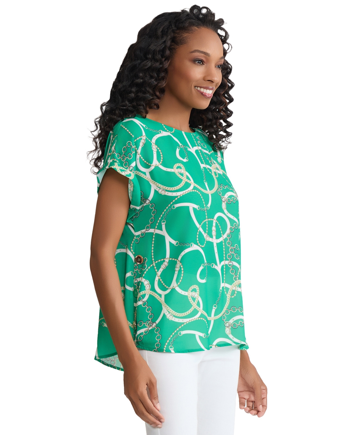 Jones New York Women's Short-Sleeve Button Top