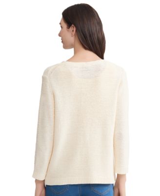 Women's Tie-Front 3/4-Length Sleeve Cardigan