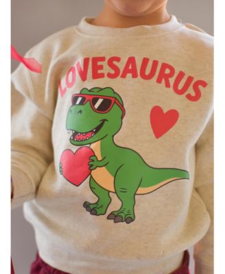 Little Boys Lovesaurus Valentine's Day Sweatshirt