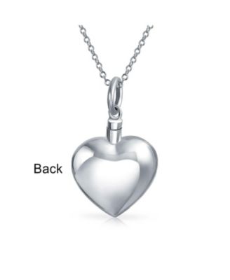 Puff Heart Locket Pendant Memorial Jewelry Necklace For Ashes Sterling Silver