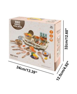 36-Piece Grill & Cook Playset for Kids with Realistic Mist Spray & Sizzle Sound for Pretend BBQ