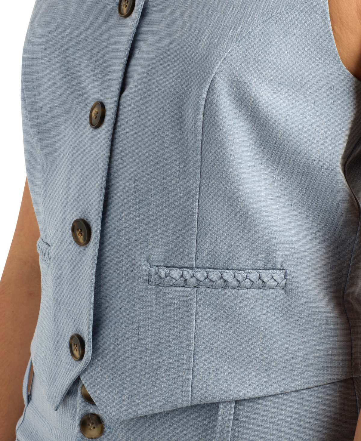 Bcx Juniors' Melange Suiting Button-Front Vest