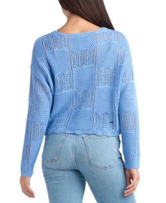 Juniors' Crewneck Pull-On Sweater