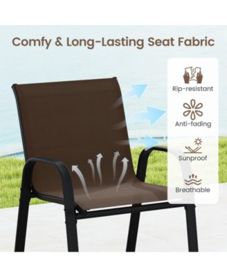 Outdoor 3-Piece Bar Set with 2-Tier Storage and Footrest