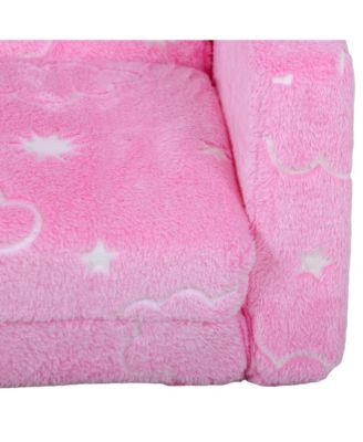 2 in 1 Kids Play Couch with Glow in the Dark Cloud Pattern,