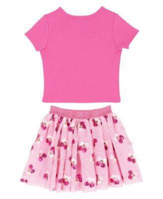 Girls' 2T-6X Cherry Heart Applique Top and Tutu Skirt, 2-Piece Set