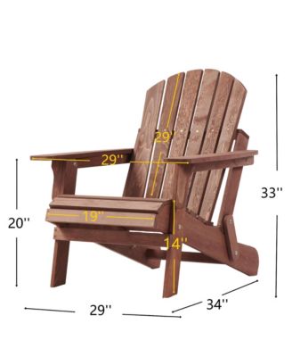 Oversize Wooden Outdoor Folding Adirondack Chair with Pre-Assembled BackRest & SeatBoard, Wood Patio Chair for Garden Backyard Porch Pool Deck Firepit