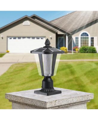 15 Inch Solar Powered Outdoor Lantern with Adjustable Brightness for Garden and Pathway 2-Pack