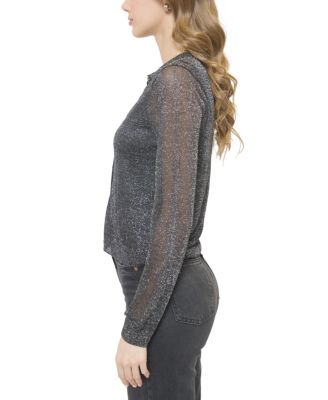 Women's Colette Sheer Lurex Cardigan With Cami