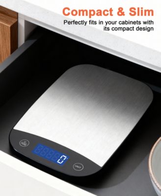 Stainless Steel Kitchen Food Scale with LCD Display & USB Rechargeable