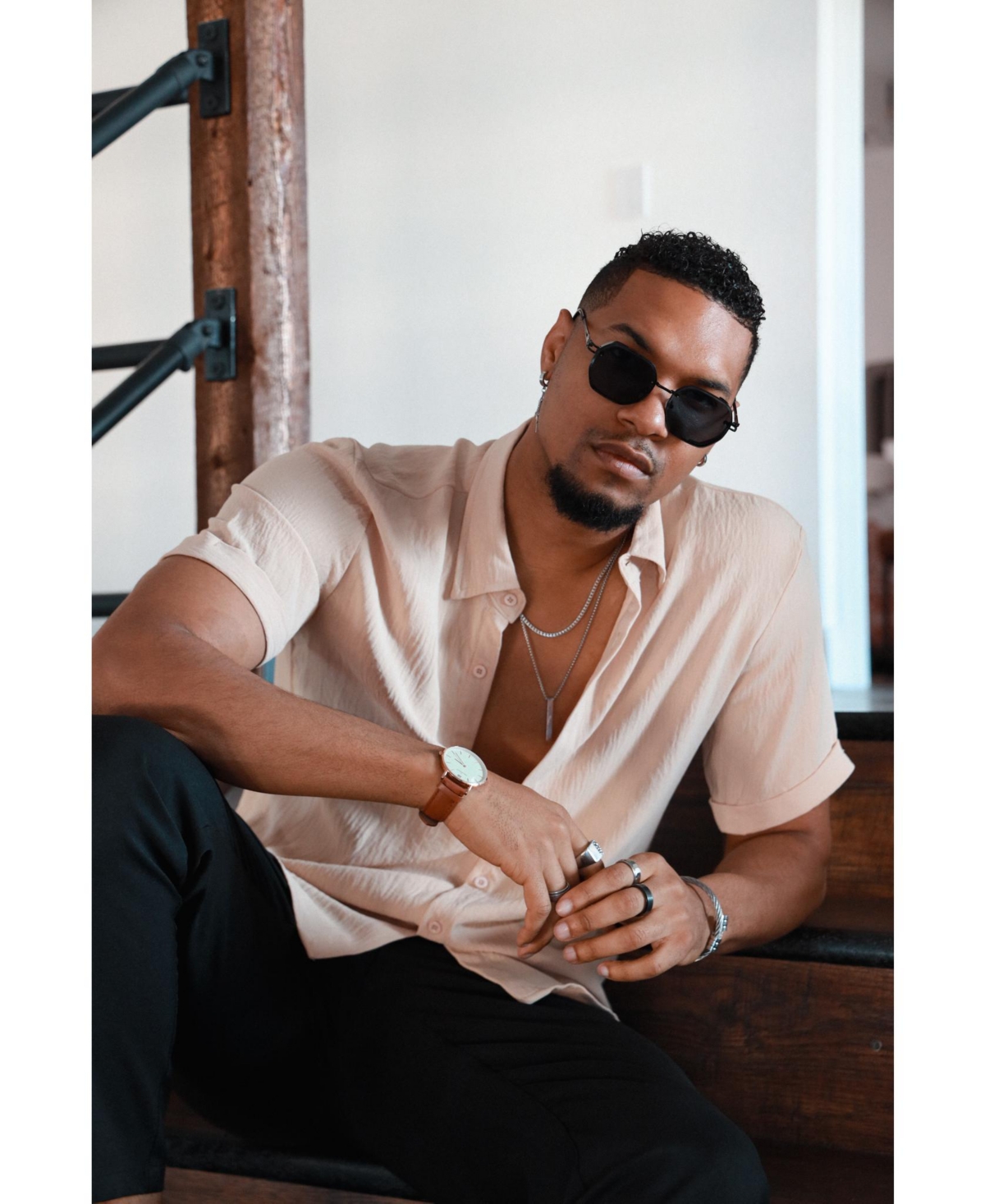 Peugeot Men's 40mm Rose-Gold Super Slim Case Leather Strap Watch