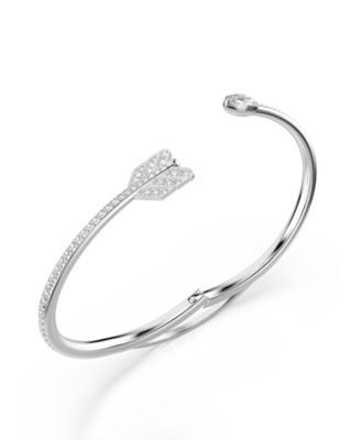Mixed Cuts, Arrow, White, Rhodium Plated Idyllia Bangle