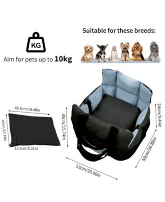 Dog Car Seat for Small Dogs Travel Safety Pet Seat Waterproof with Storage Pockets Black