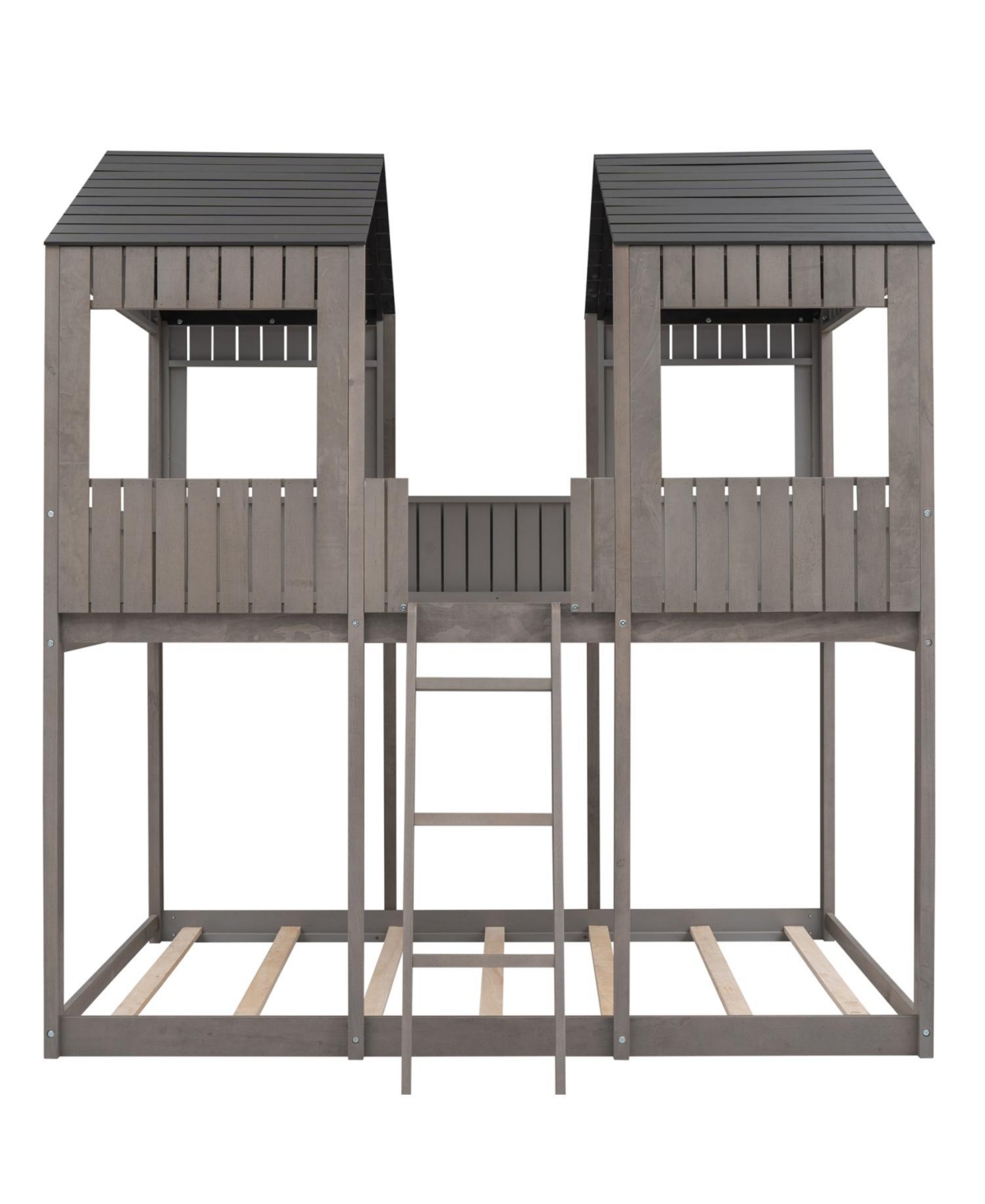 Streamdale Furniture Full Over Woodbunk Bed With Roof, Window, Guardrail, Ladder