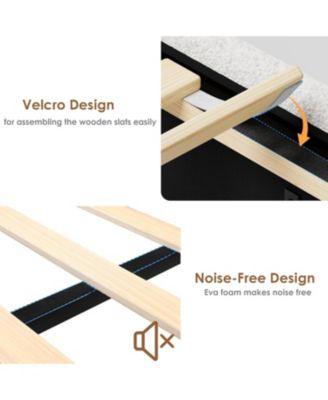 Easy Assembly Full Size Platform Bed Frame Lighted Upholstered Bed Frame Space Saving, for Living Room, Guest Room