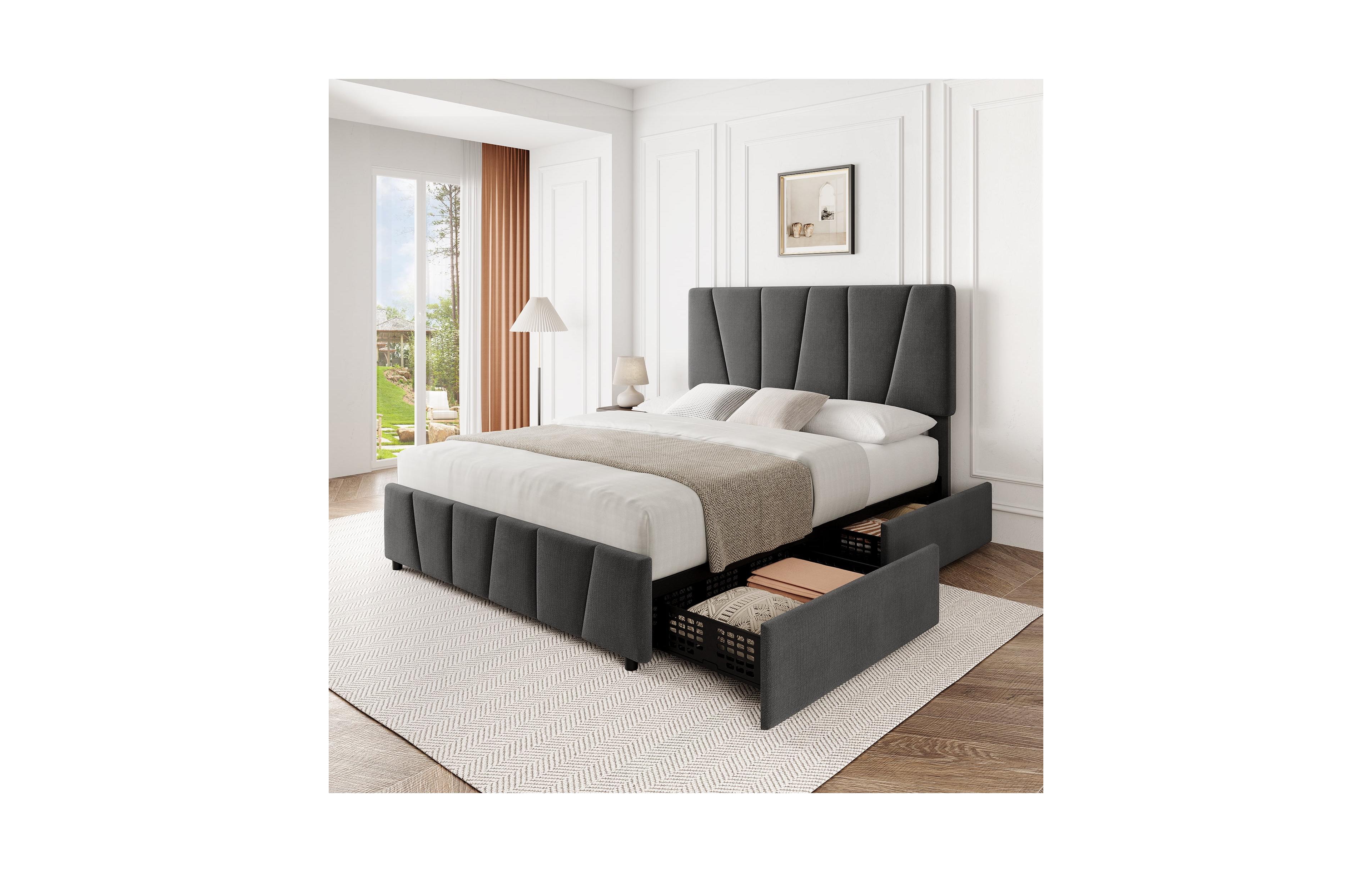 gaomon Easy Assembly Full Size Bed Frame Space Saving, for Living Room