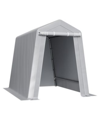 6 x 8 ft Outdoor Storage Shed Tent, Waterproof Portable Storage Tent with Roll-Up Door and Vents, Heavy Duty Frame, Grey