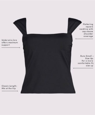 Women's DD-Cup Square Neck Underwire Tankini Top