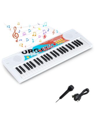 Kids Piano Keyboard with Microphone and Portable 49 Key Electric Music Toy