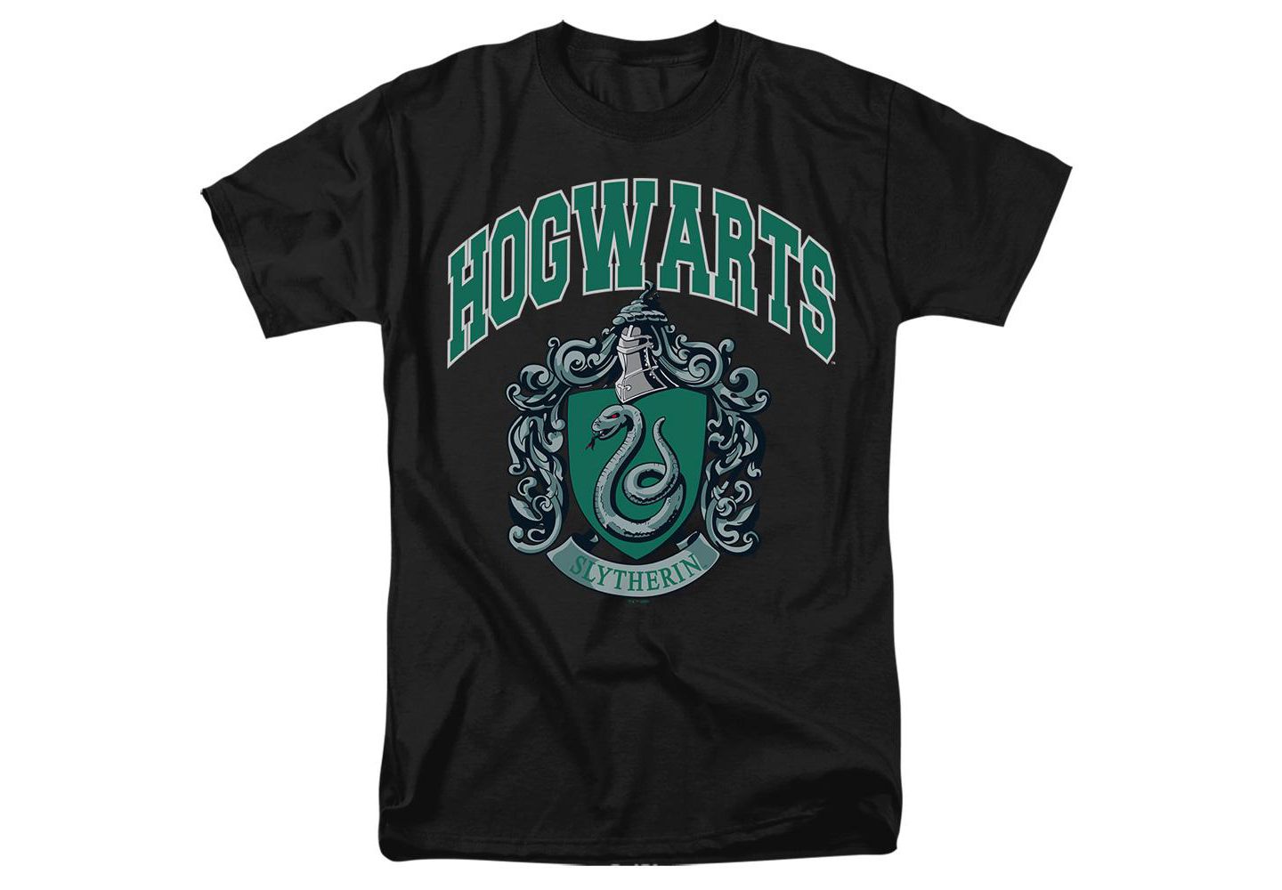 Мужская футболка Harry Potter Hogwarts Slytherin, цвет: Чёрный — фото 1