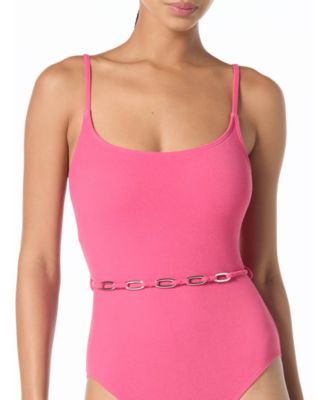 Michael Kors Women's Chain Belt One-Piece Swimsuit