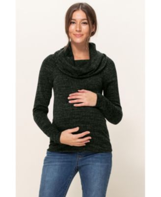 Maternity Cowl Neck Long Sleeve Knit Sweater