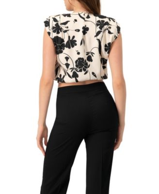 Women's Printed Sleeveless Straight Blouse