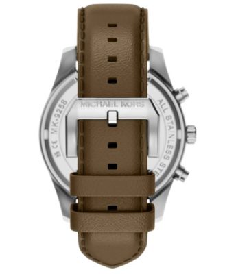 Men's Lexington Chronograph Brown Leather Watch, 45mm