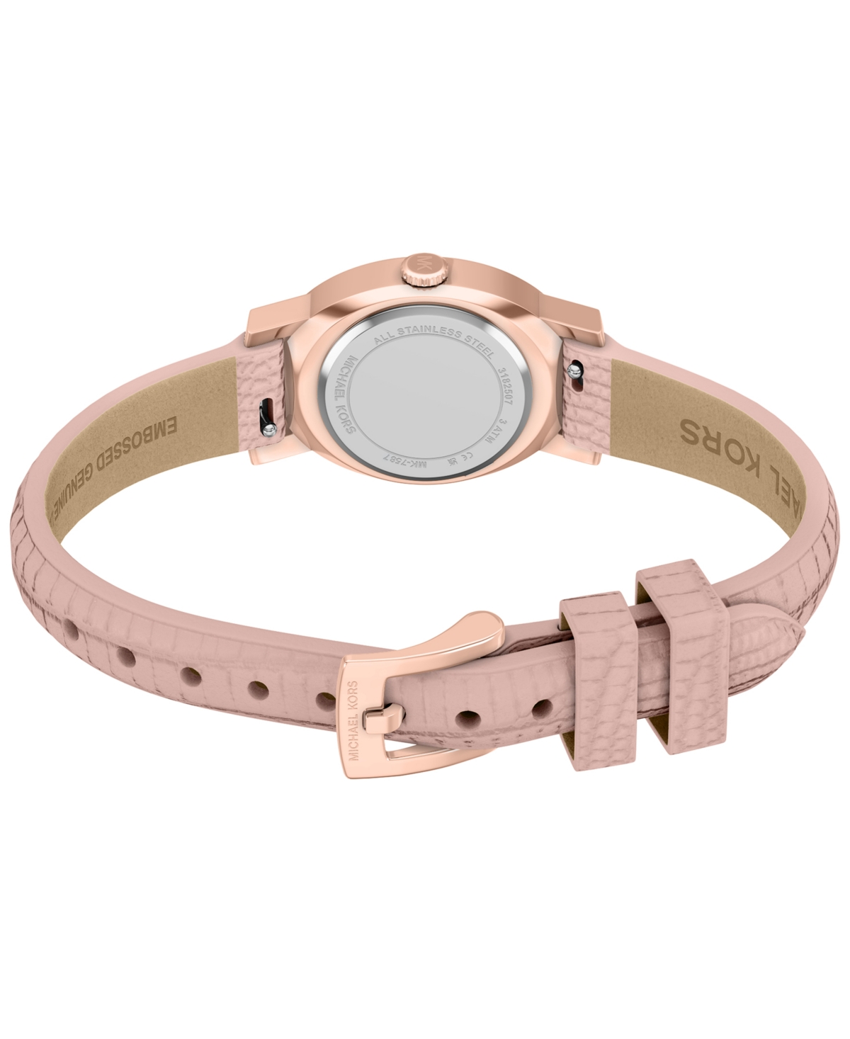 Michael Kors Women's Maude Three-Hand Pink Leather Watch, 21mm