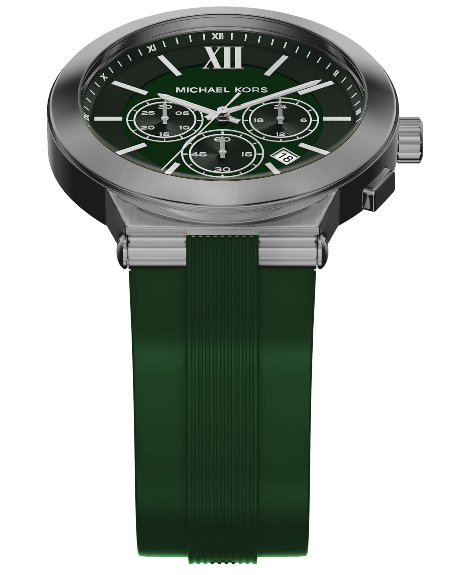 Men's Billie Chronograph Green Silicone Watch, 46mm