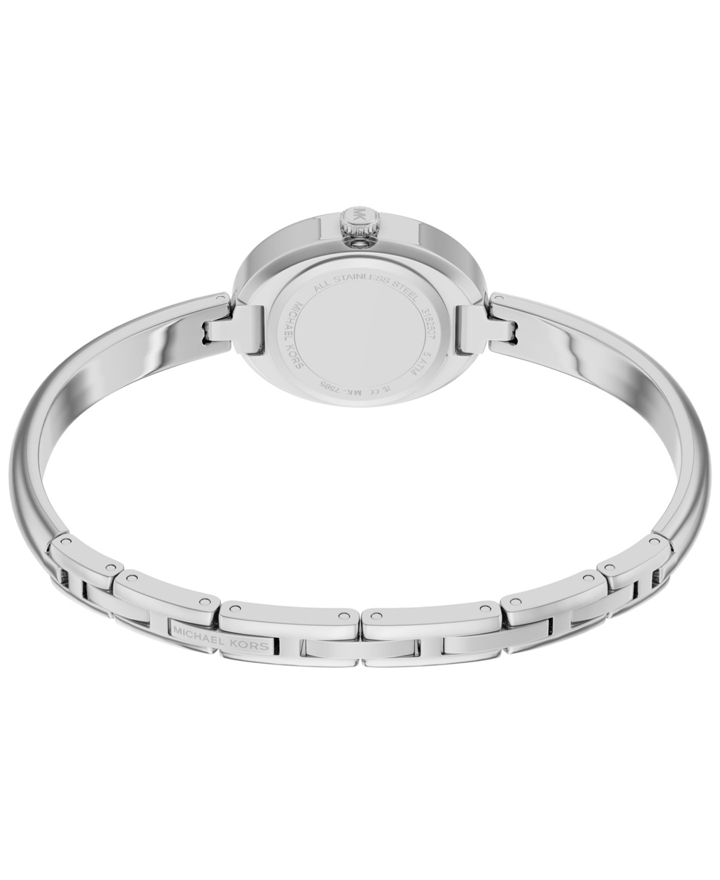 Женские часы Michael Kors Maude Three-Hand Silver-Tone Stainless Steel Watch, 21mm — фото 5