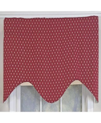 Passat Cornice 100% Cotton Rod Pocket Window Valance 50" x 17" Red