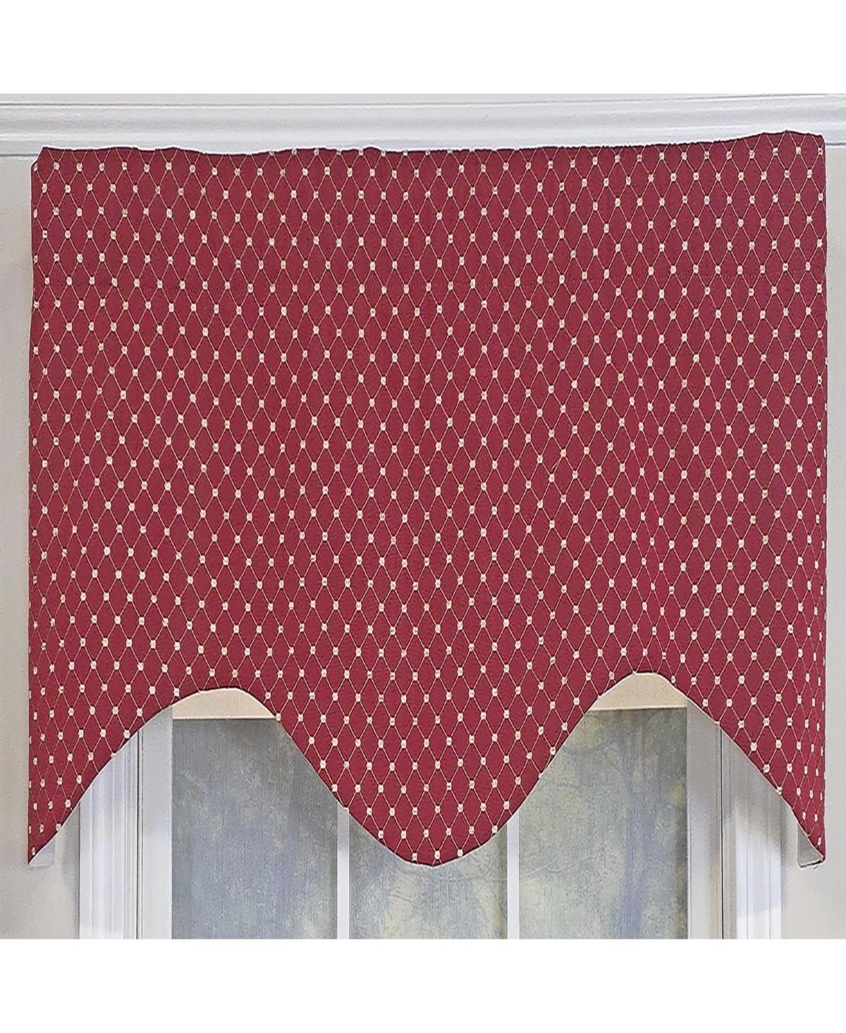 Rlf Home Passat Cornice 100% Cotton Rod Pocket Window Valance 50" x 17" Red