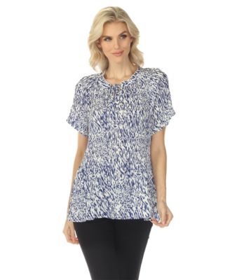 Women's Short Sleeve Printed Peplum Top