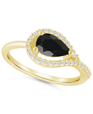 Gemstone and Diamond Ring (1/5 ct. t.w.) in 10K White Gold (also in 10K Yellow Gold)