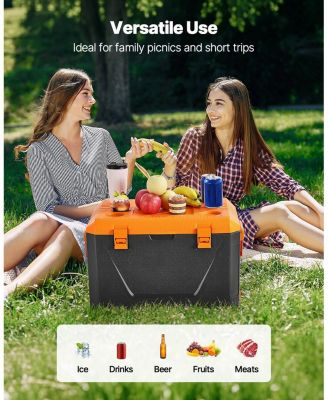63 QT Hard Cooler, Insulated Portable Cooler with Ice Retention, Heavy-Duty Handles, Cup Holder, Lightweight Rigid Design