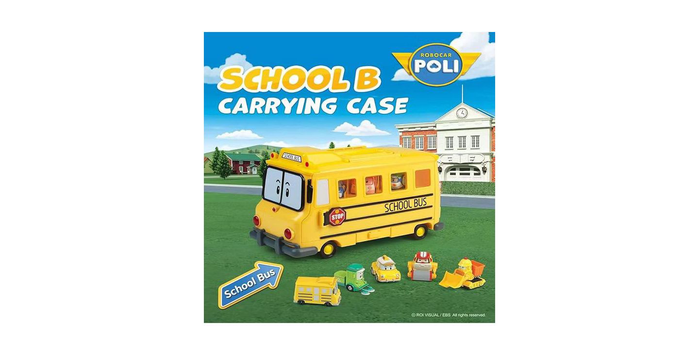 Детские кейсы для хранения Robocar Poli School B 2-in-1 School Bus Carrying Case, 12.60" L x 6.10" W x 7.87" H, цвет: Open Miscellaneous — фото 7