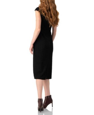 Women's Sleeveless Black Midi Dress