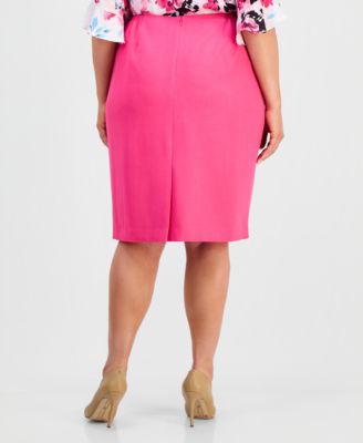 Plus Size Knee-Length Pencil Skirt