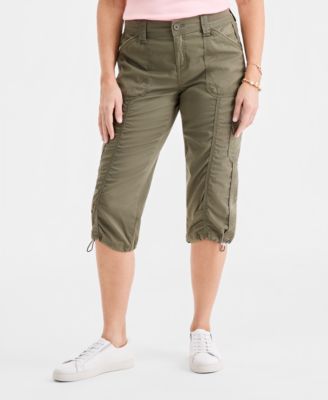 Women's Mid-Rise Cargo Capri Pants