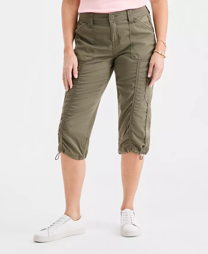 Petite Mid-Rise Cargo Capri Pants - thumbnail 9