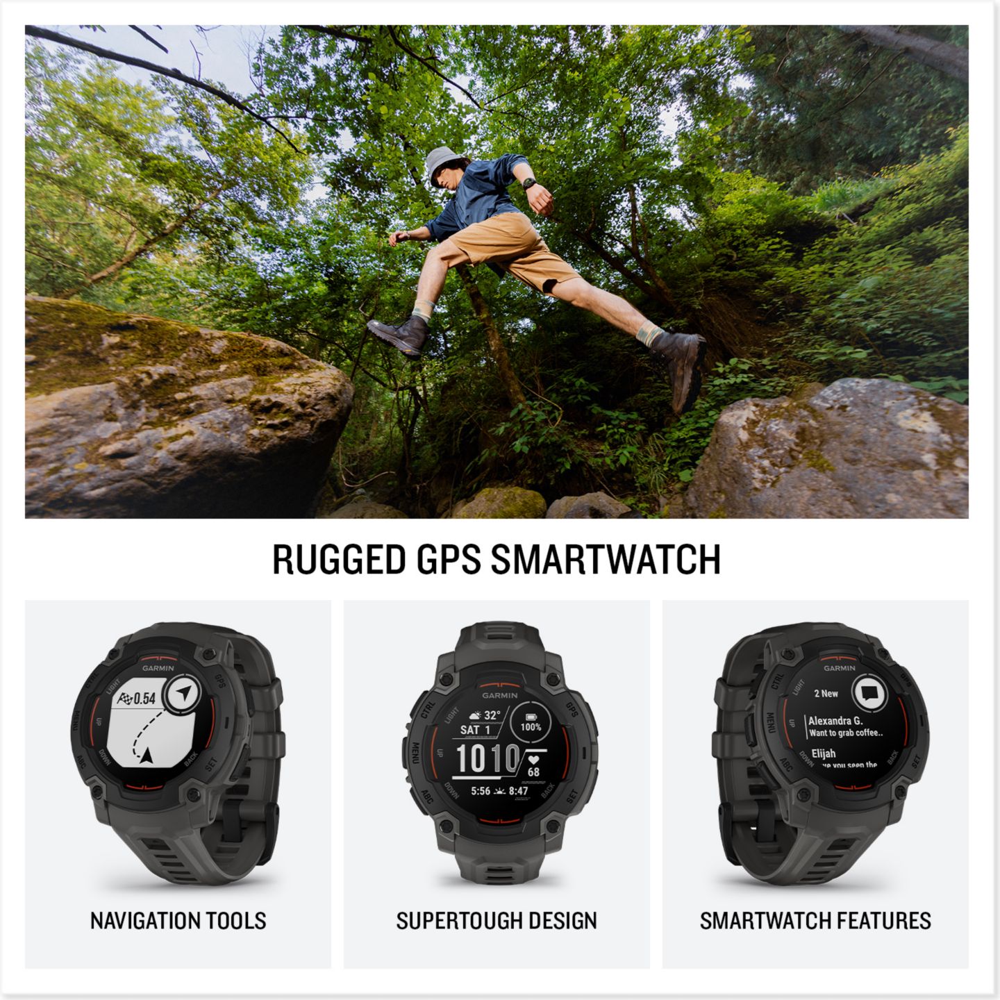 Умные GPS-часы Garmin Instinct E, 45 мм, для активного отдыха, Black/Charcoal — фото 4